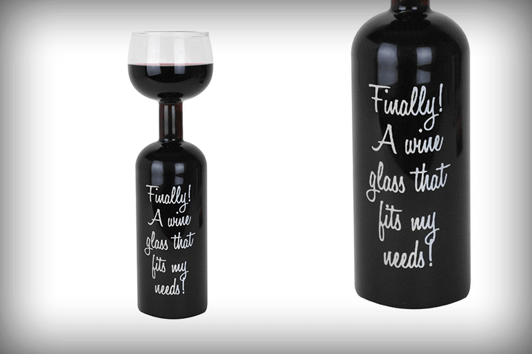 Lachwekkende Wine Bottle Glass