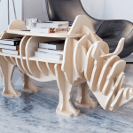 houten neushoorn tafel