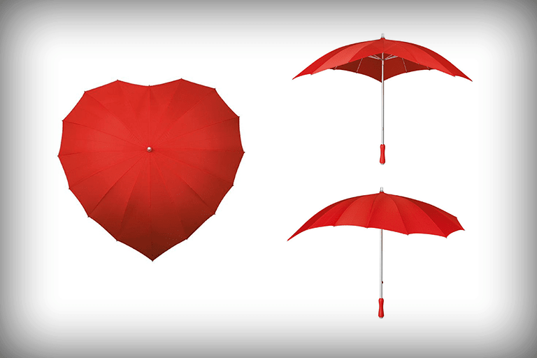 Aannames, aannames. Raad eens Communisme krans Rode Hart Paraplu | Paraplu In Hartvorm | Liefdevolle Bescherming