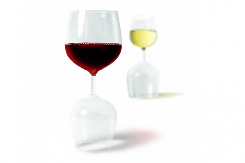 rood wit wijnglas