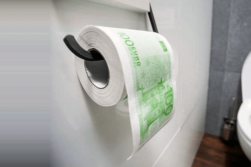 geld wc papier