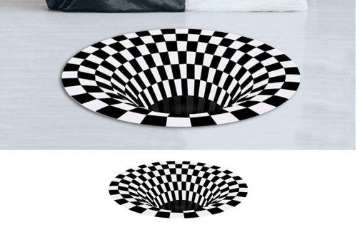 3d optische illusie tapijt