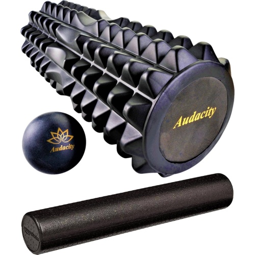 Premium 3 in 1 Foam roller set inclusief trigger point Massagebal - Massageroller - Foamroller inclusief Massage bal - Foamrollers incl. foamrol Lacrosse bal | Audacity
