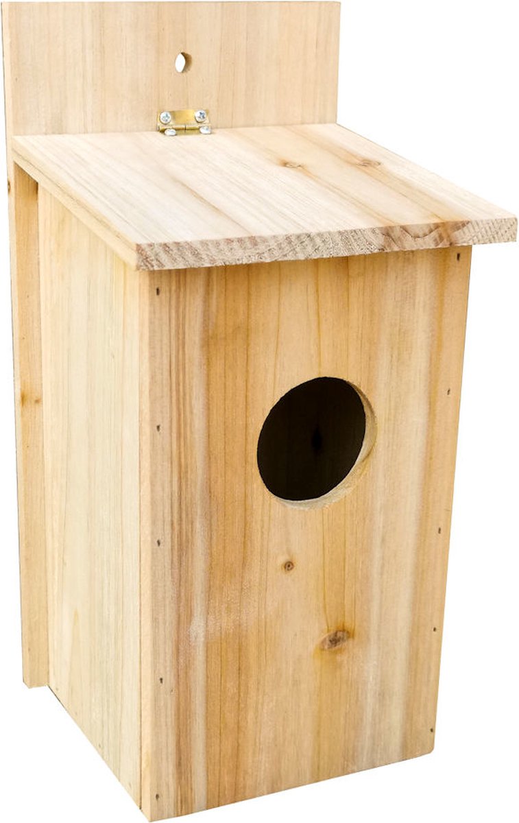 Decopatent® Vogelhuisje - Nestkastje voor Vogels - Naturel hout - Hangend Vogelhuis - Nestkastje voor tuin vogels - 14 x 15 x 30 Cm