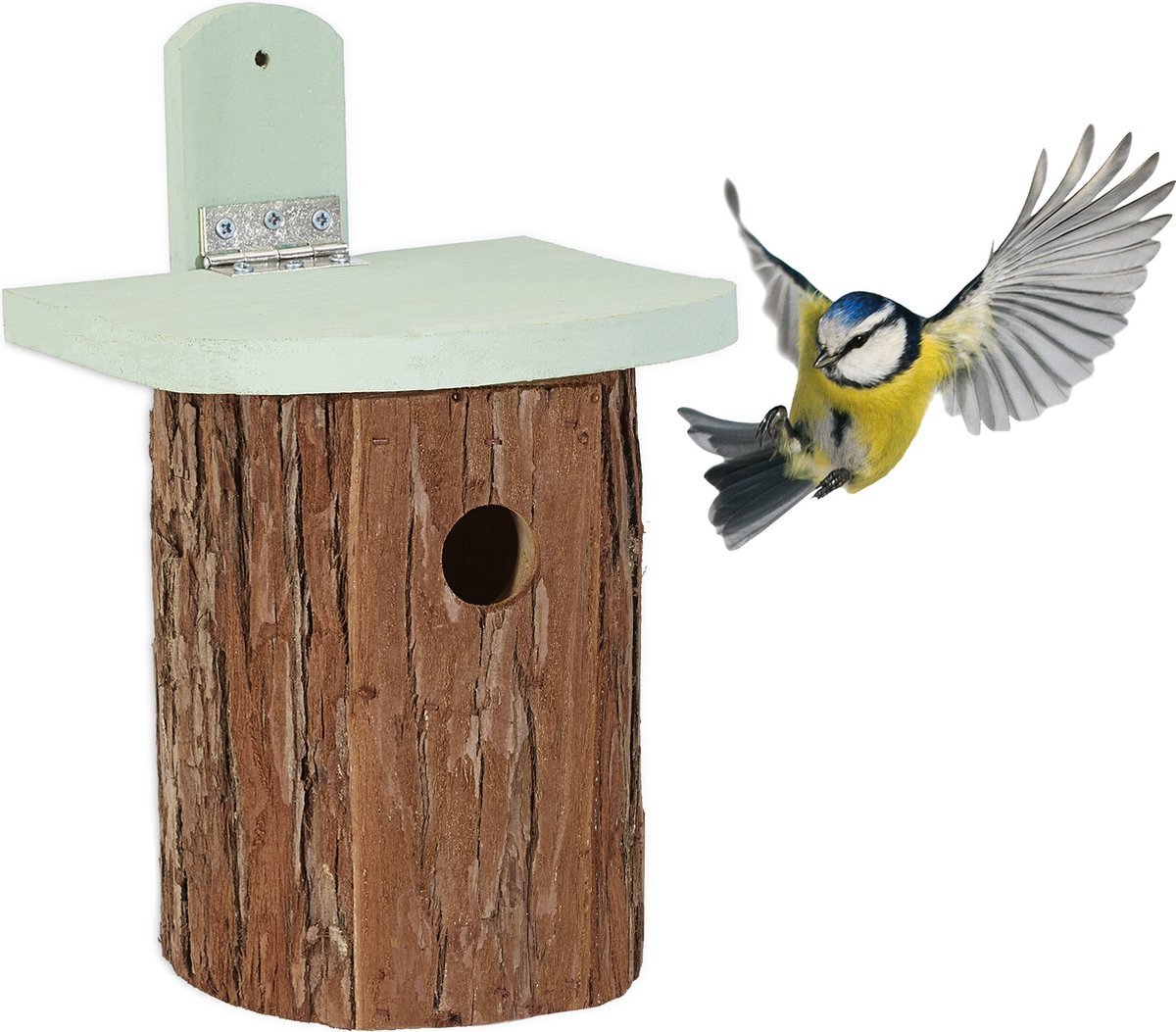 Geld lenende bureau Oefenen Relaxdays nestkast pimpelmees - vogelhuisje kleine vogels - mezenkast hout  - vogelkastje | Haveables