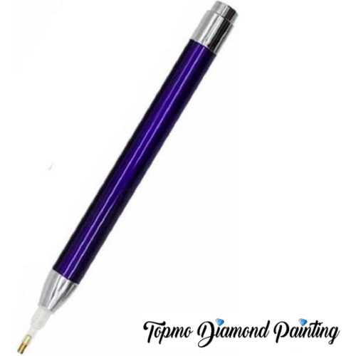 Diamond Painting pen met licht - LED lichtpen - Oplaadbare accu - Inc. USB kabel en opzetstuk- Blauw