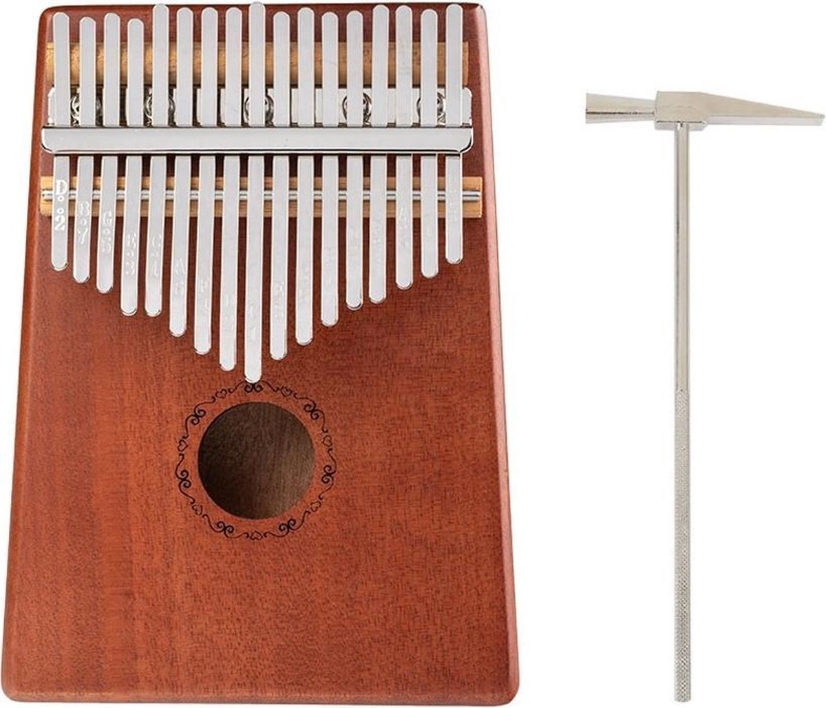 Ritmi Kalimba Set - Duimpiano - Muziekinstrument - Gemaakt van Mahonihout - 17 Tonen - Complete Set Inclusief Accessoires - Leuk Cadeau voor Man / Vrouw en Kind - Houtbruin