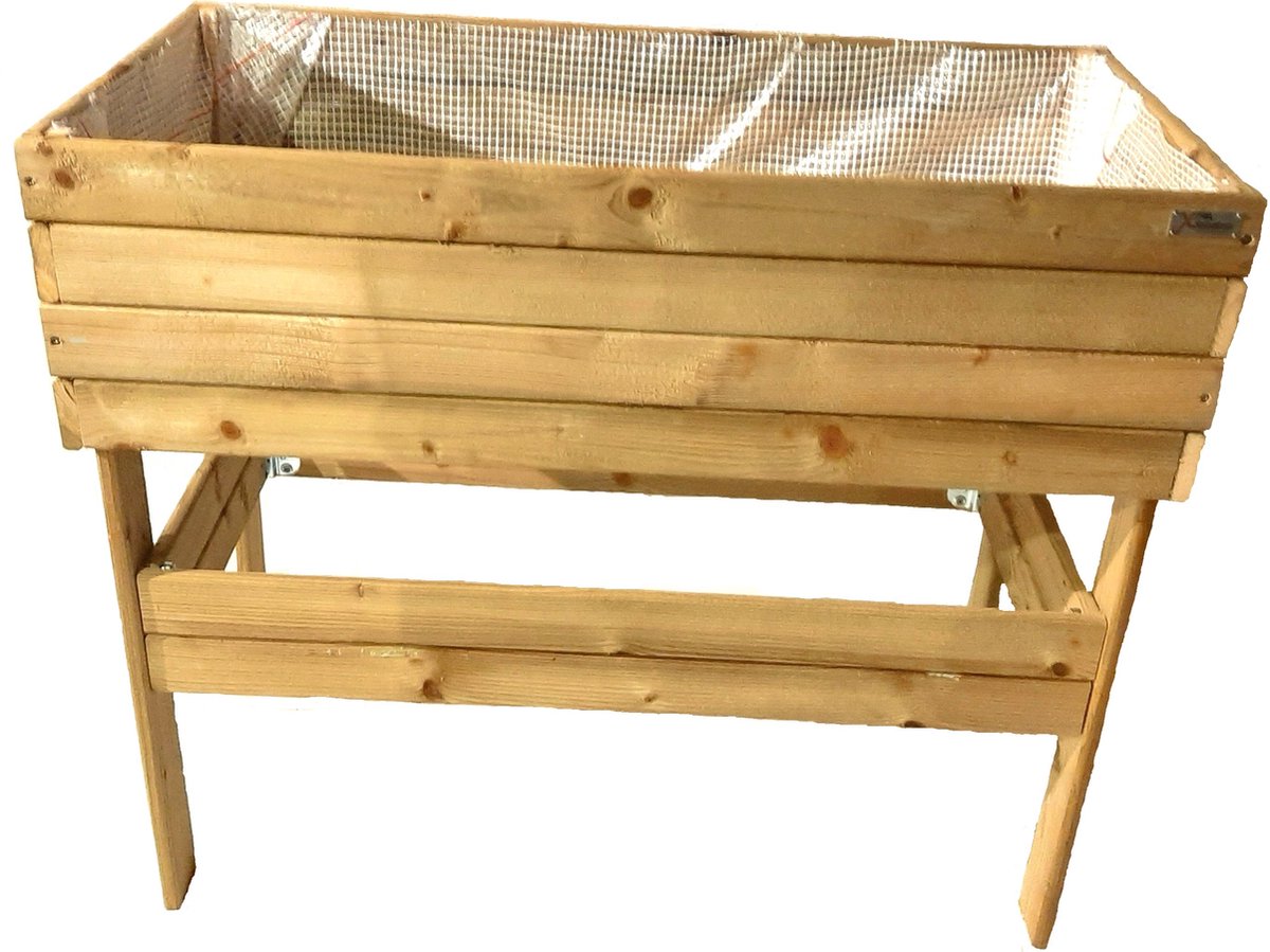 Moestuinbak moestuintafel oppottafel kweektafel plantentafel grenenhout 98x48x88cm – handgemaakt – 5min montage