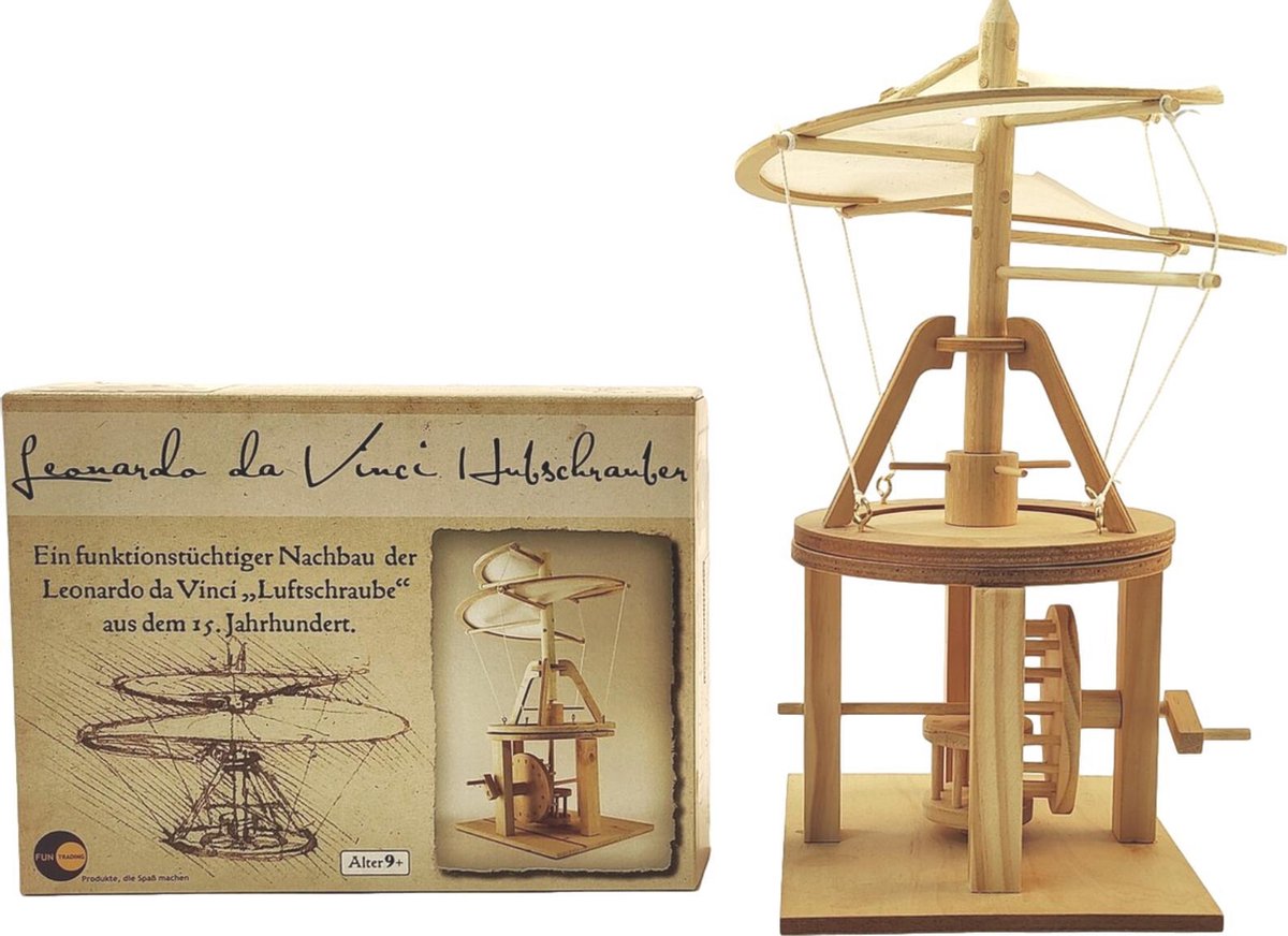 Leonardo Da Vinci - helikopter - Da Vinci helikopter - bouwpakket - helikopter - schaalmodel - houten speelgoed - speelgoed voor volwassenen