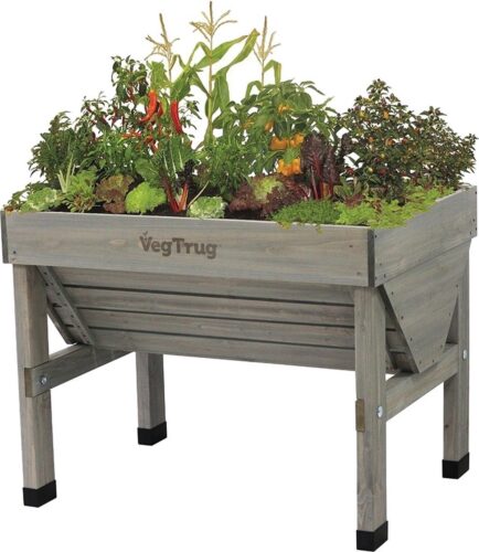 Vegtrug verhoogde kweektafel grijs - 100 x 80 x 80 cm