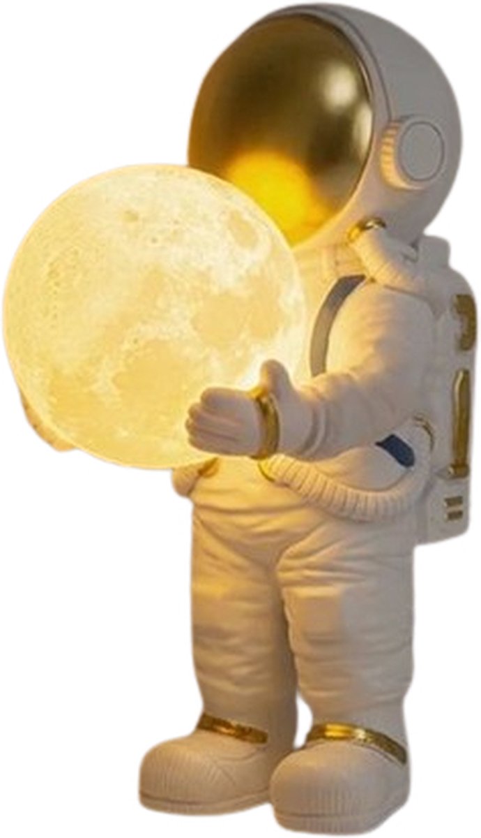 Mega grote Astronaut LED lamp - Kinderkamer - Maan - Slaapkamer - Cadeau voor kinderen - Tafellamp - Decoratie - Ruimte - Wereldbol