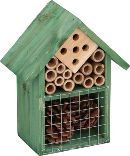 Groen insectenhotel 19 cm - Hotel/huisje voor insecten - Bijenhuis/vlinderhuis